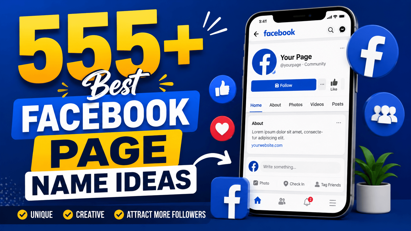 555+ Best Facebook Page Name Ideas That Attract More Followers