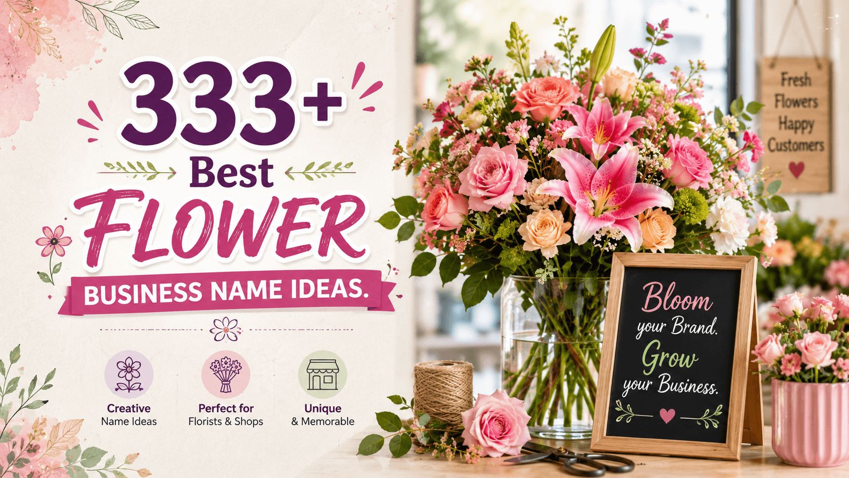 333+ Best Flower Business Name Ideas for Florists & Shops