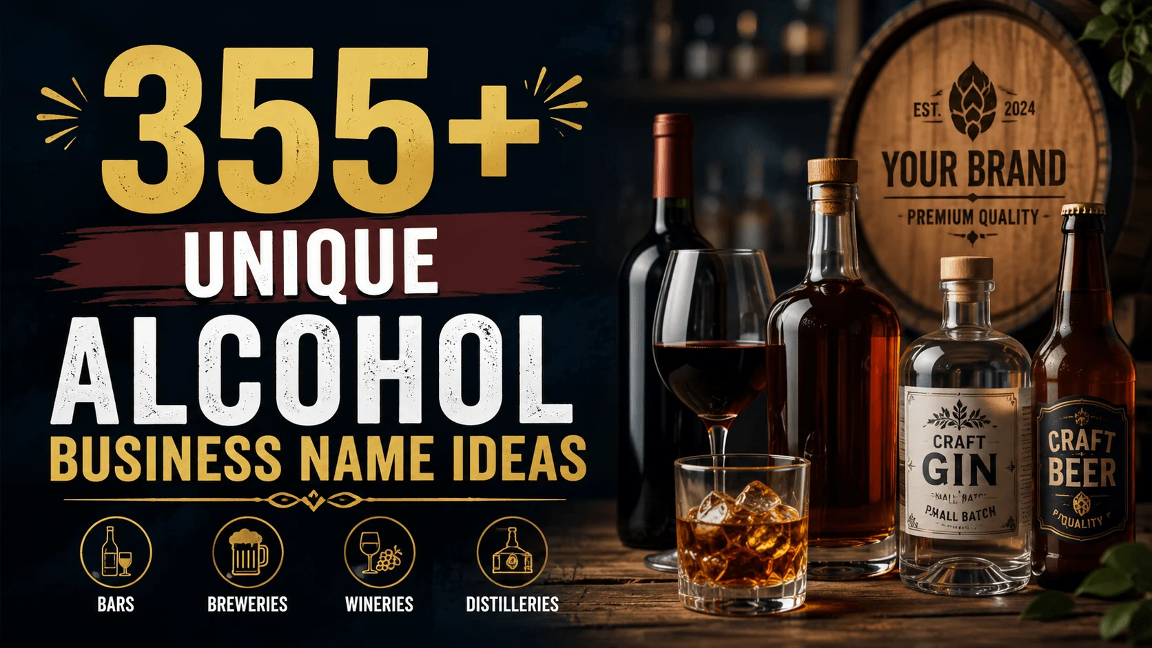 355+ Unique Alcohol Business Name Ideas for Startups