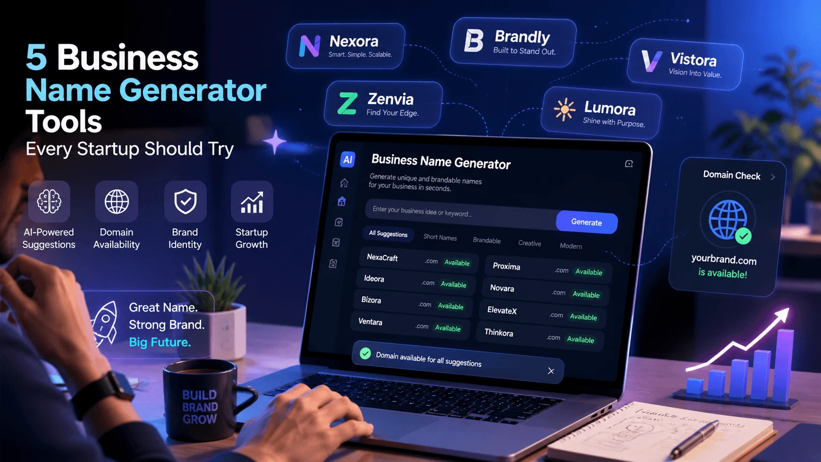 5 Business Name Generator Tools Every Startup Should Try