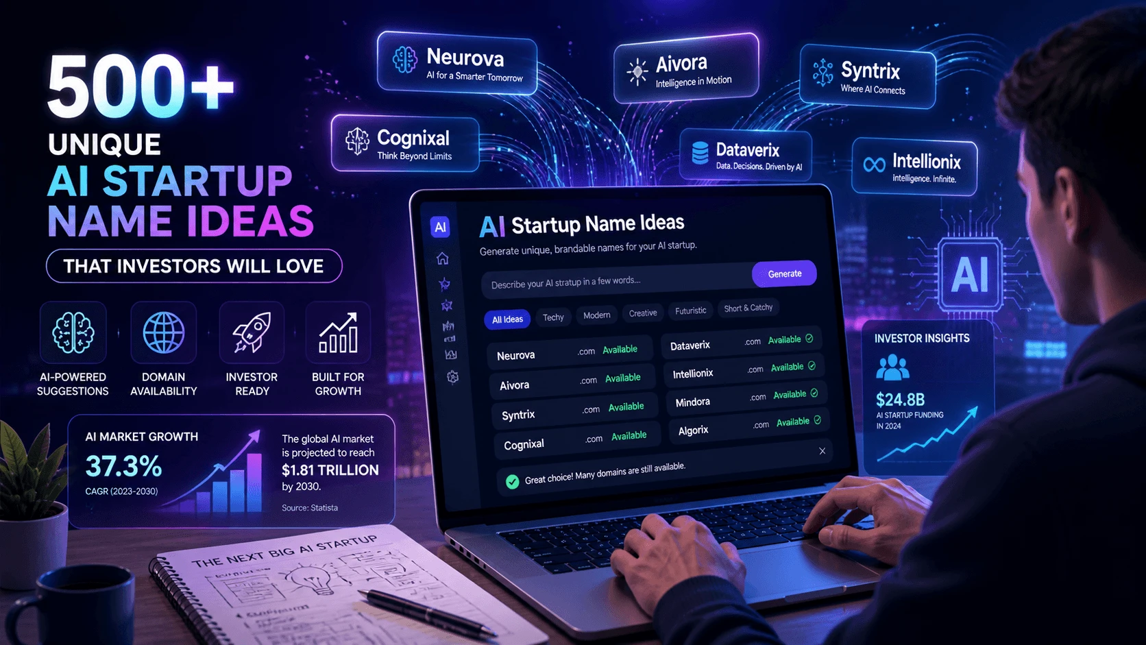 500+ Unique AI Startup Name Ideas That Investors Will Love