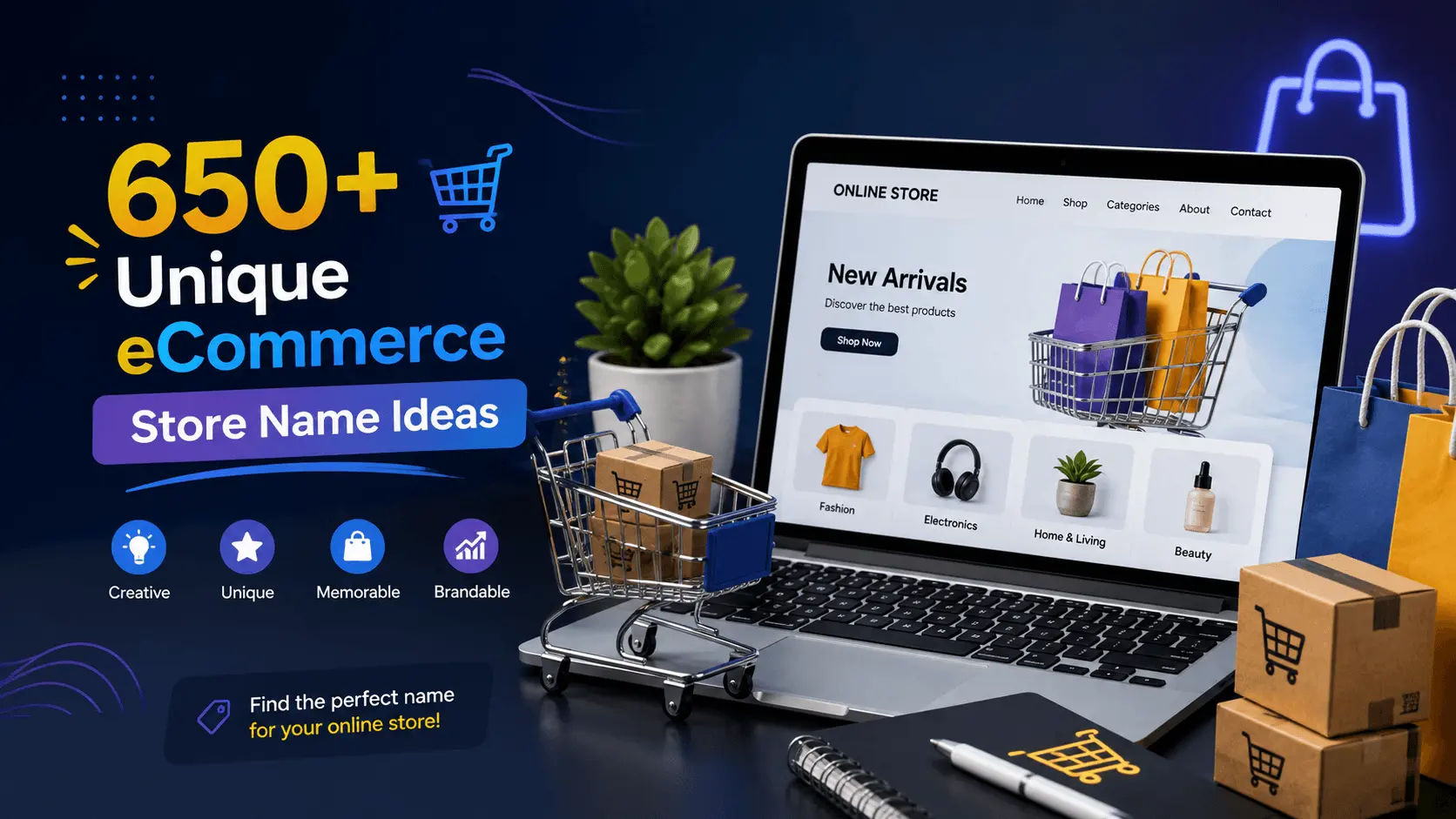 650+ Unique eCommerce Store Name Ideas for Online Stores